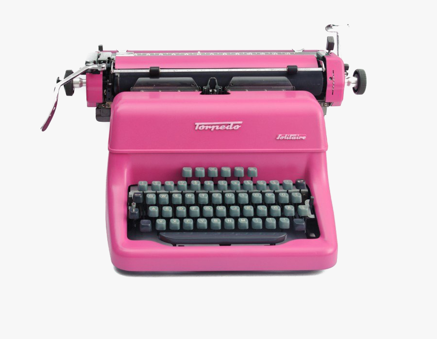 Pink Typewriter Transparent Image - Transparent Background Typewriter Clipart, Transparent Clipart