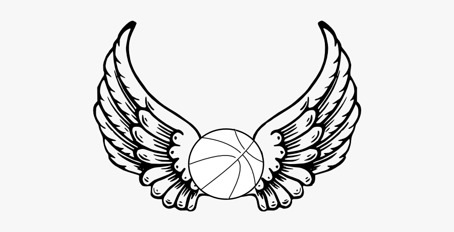 Basketball Angel Wings Clip Art - Angel Wings Clipart Png, Transparent Clipart
