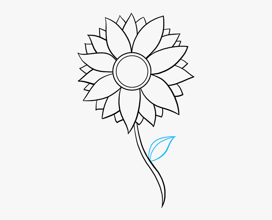 How To Draw Sunflower - Cute Sunflower Drawing Easy, Transparent Clipart