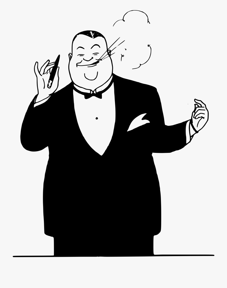 Fat Man Smokes Fat Man In Suit Cartoon Free Transparent