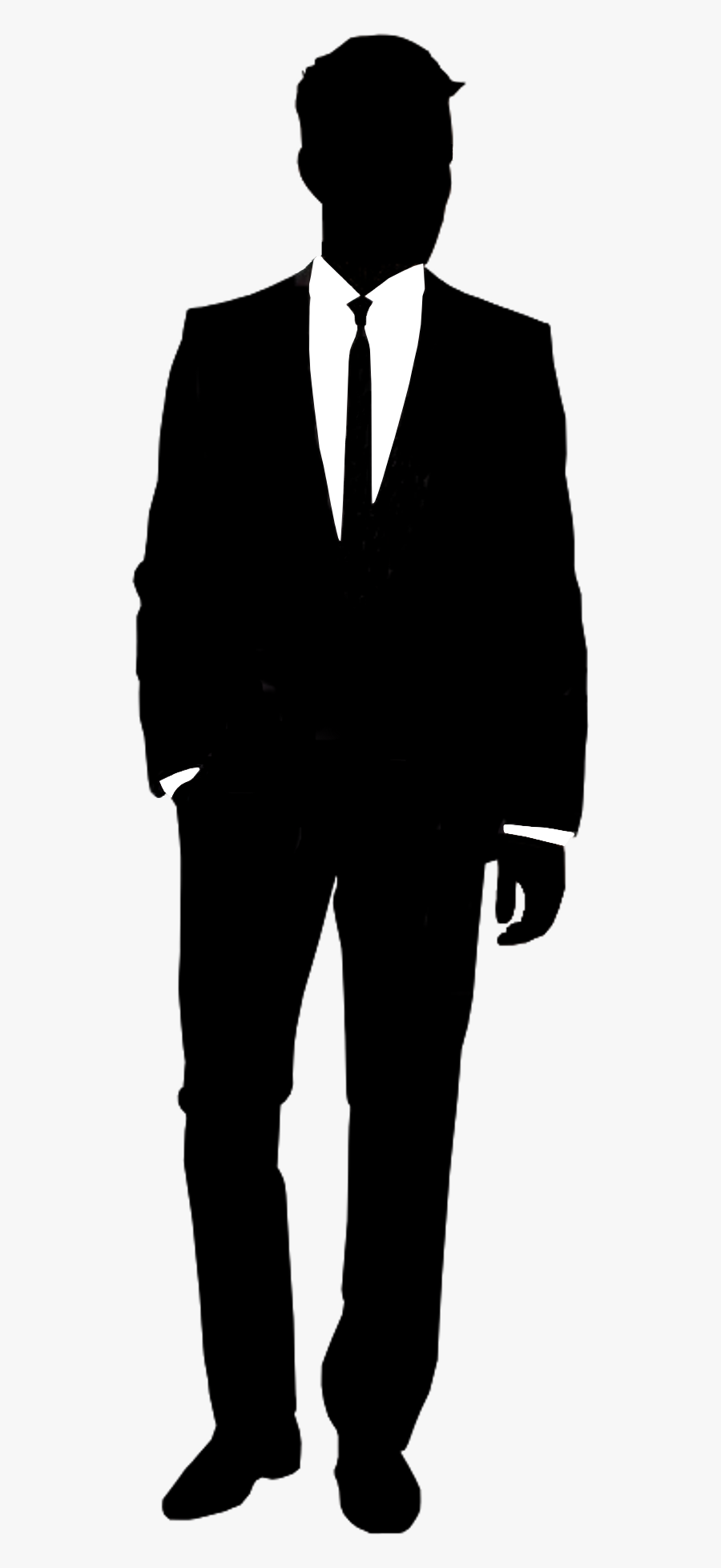 Transparent Man In Tuxedo Clipart - Suit Man Silhouette Png, Transparent Clipart