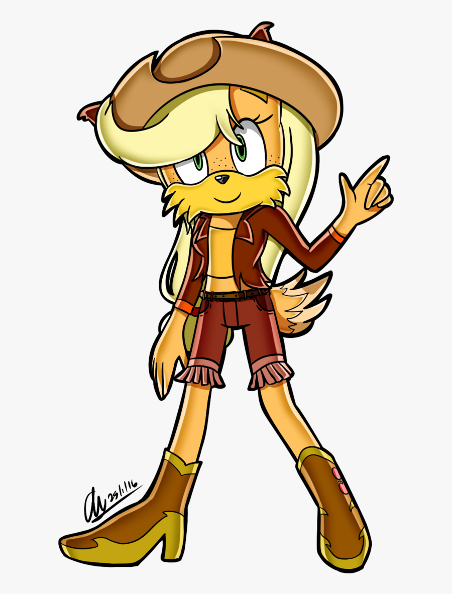 Anthro Applejack Artist Mysteryponyfan Coyote Artistmysteryponyfan - Applejack Sonic Style, Transparent Clipart