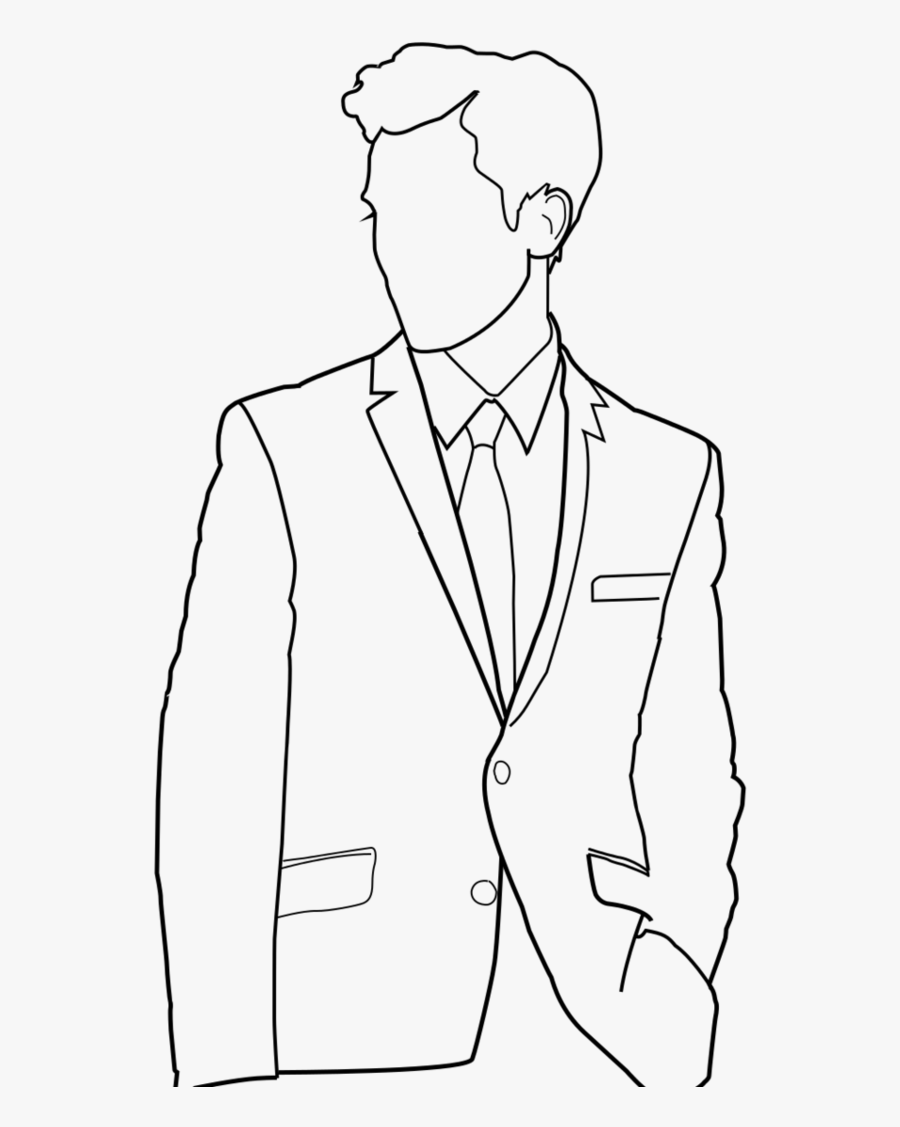 Paper Tuxedo Drawing Sketch Coloring Page