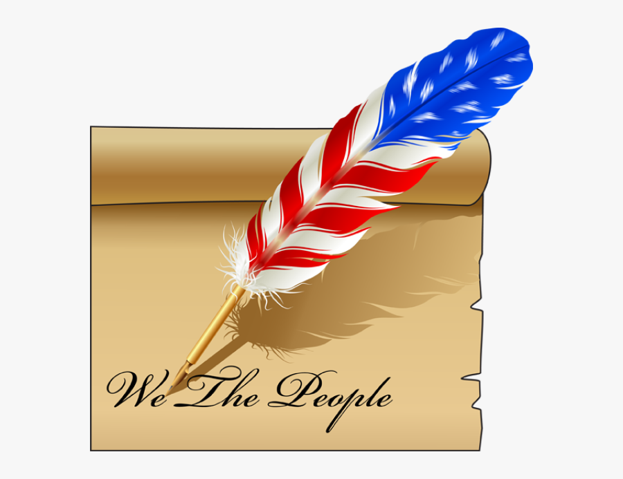 Clipart Of We - Red White Blue Feathers, Transparent Clipart