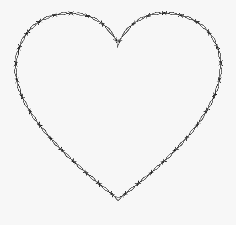Barbed Wire Heart - Heart With Dotted Line, Transparent Clipart