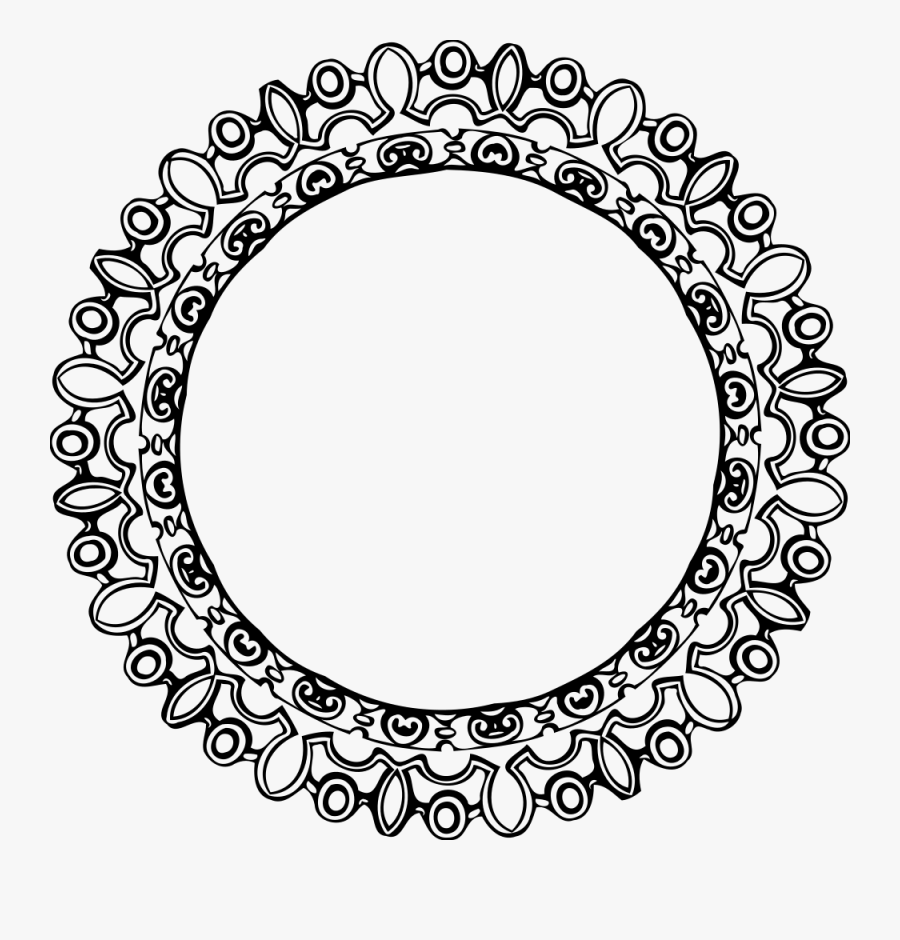 Line Art,symmetry,area - Chain Circle Frame Clip Art, Transparent Clipart