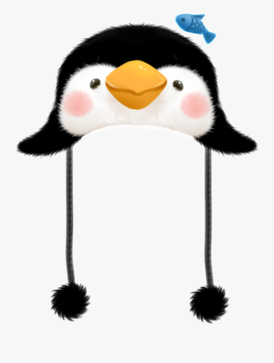 Penguin Hat Winter Cute Hat Hair Ball Illustration - Penguin, Transparent Clipart