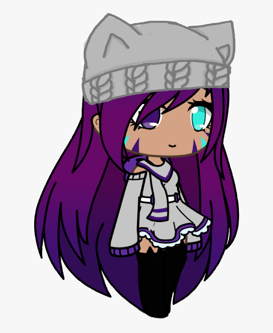 #winter #winterhat #hat #galaxy #gacha #gachalife #gachaverse - Gacha Life Hat Edit, Transparent Clipart