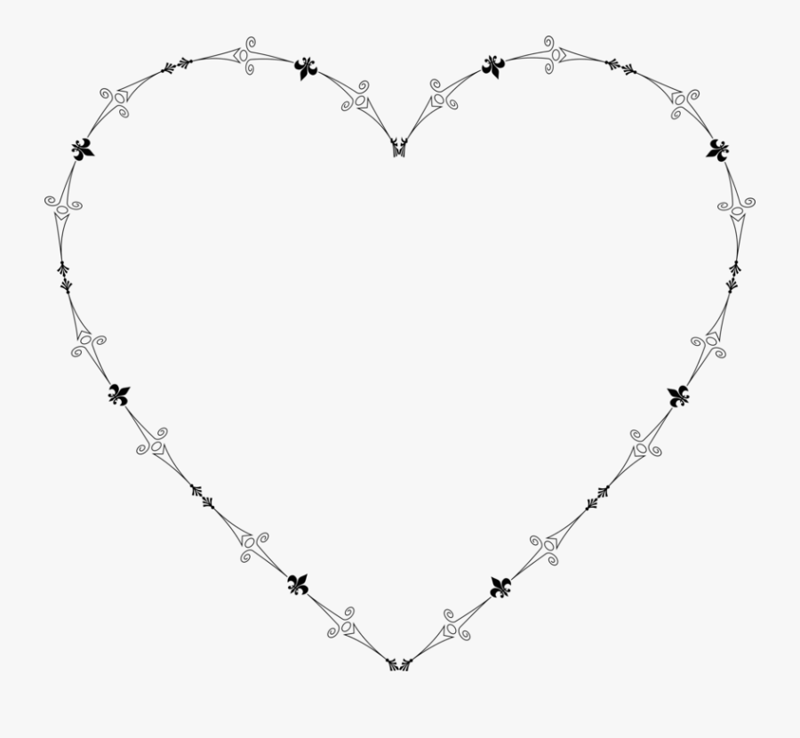 Heart,angle,symmetry - Barbed Wire Heart Transparent, Transparent Clipart