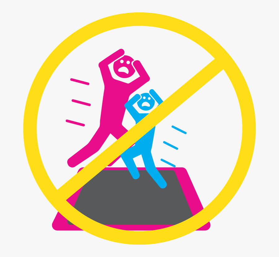 Safety Icon - One Person On A Trampoline At A Time Sign, Transparent Clipart