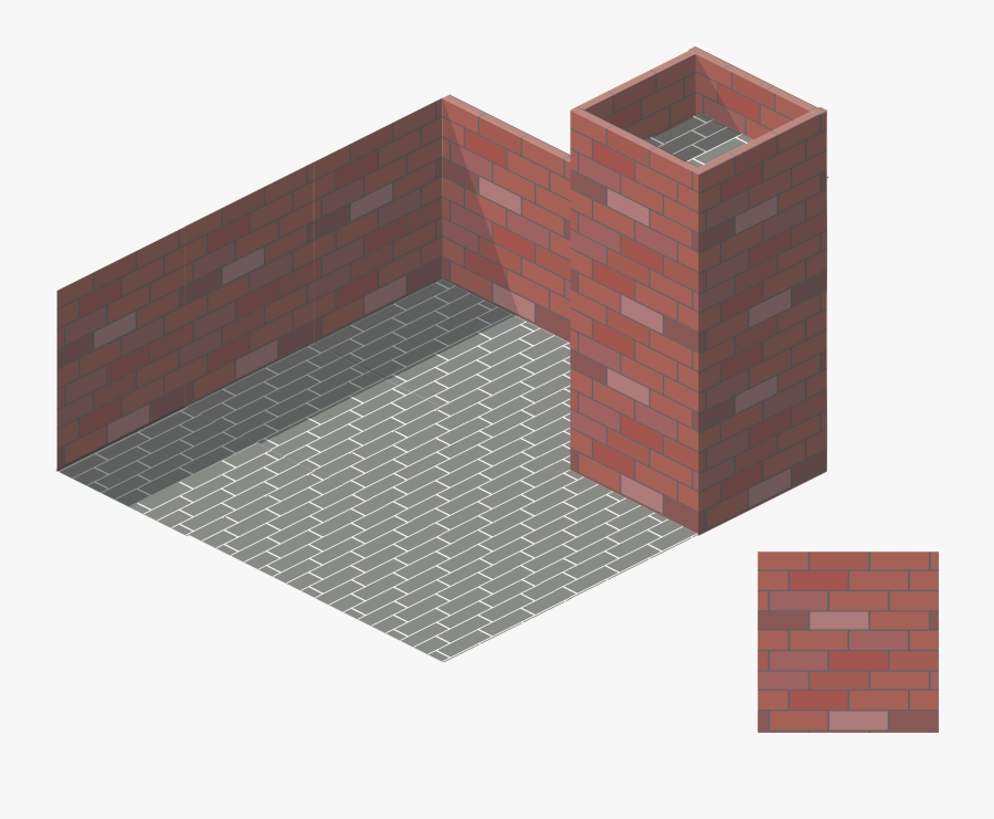 Brick Tile 2 - Pixel Art Bricks Isometric, Transparent Clipart