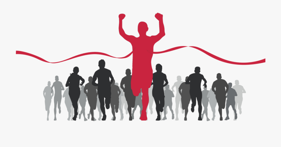 Finish Line Png Download - Group Runners Silhouette, Transparent Clipart