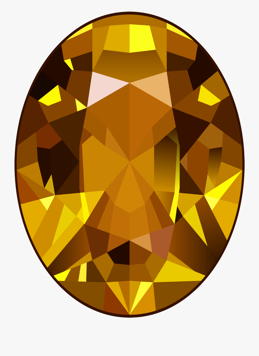 Crystal Clipart Yellow Gem - Brown Gemstone Transparent Background, Transparent Clipart