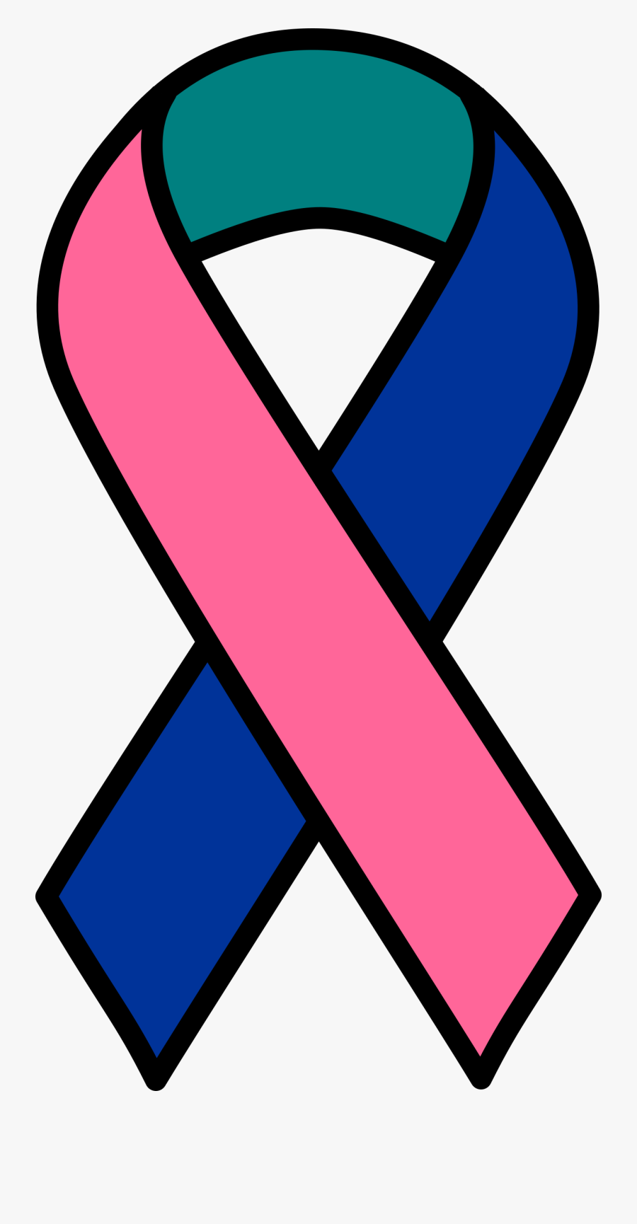This Free Icons Png Design Of Thyroid Cancer Ribbon - Clip Art Breast Cancer Ribbon, Transparent Clipart