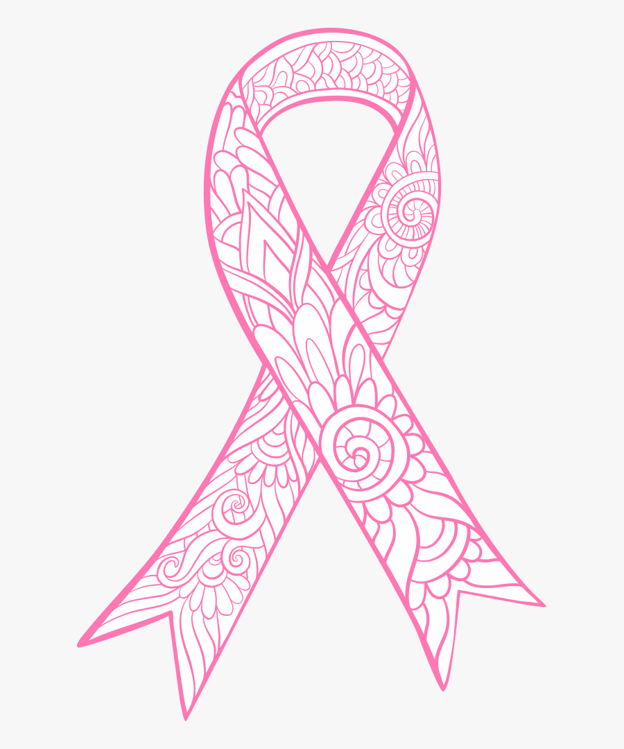 Stylized Pink Ribbon Cropped - Ruban Jaune Endométriose Facebook, Transparent Clipart