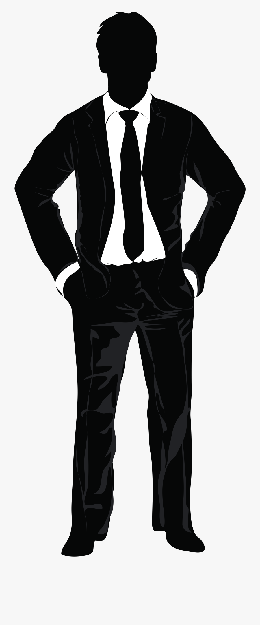 Confident Working Man -silhouette - Silhouette Transparent Man Standing, Transparent Clipart