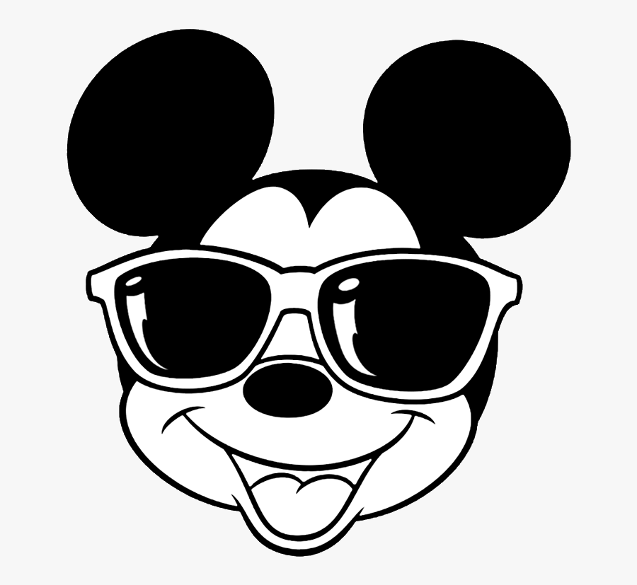 Hd Post Mouse Sunglasses - Mickey Mouse Head With Glasses, Transparent Clipart