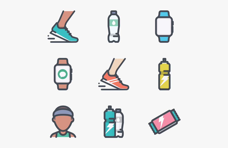 Running Icons, Transparent Clipart