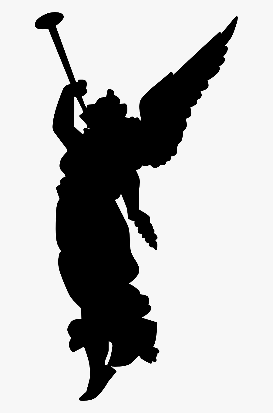 Christmas Angels Clipart Black And White - Angel Announcing Silhouette