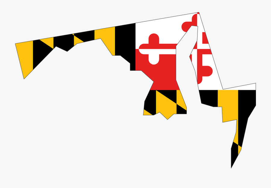 Maryland, State, Usa, Flag, Map, America - Maryland Flag In State, Transparent Clipart