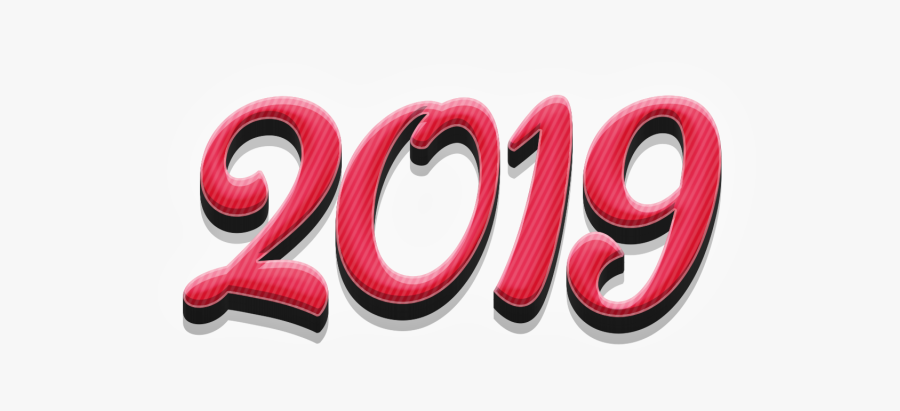 2019, Stylist Pink Text Effects New Year Text - 2019 Png, Transparent Clipart