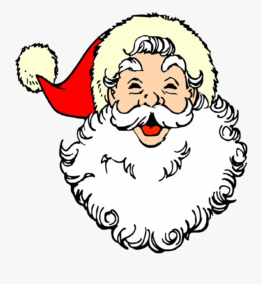 Transparent Santa Claus Face Clipart - Santa Claus And Eeindeersdrawing, Transparent Clipart