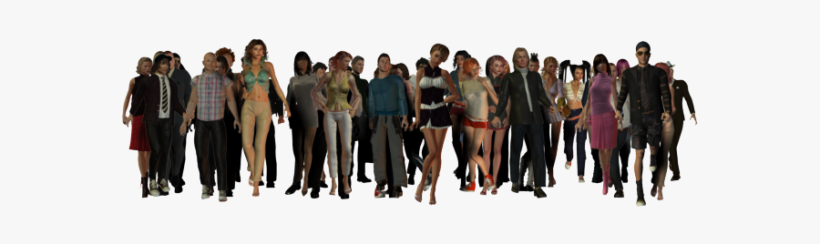 58381 - Crowd Of People Transparent Background, Transparent Clipart
