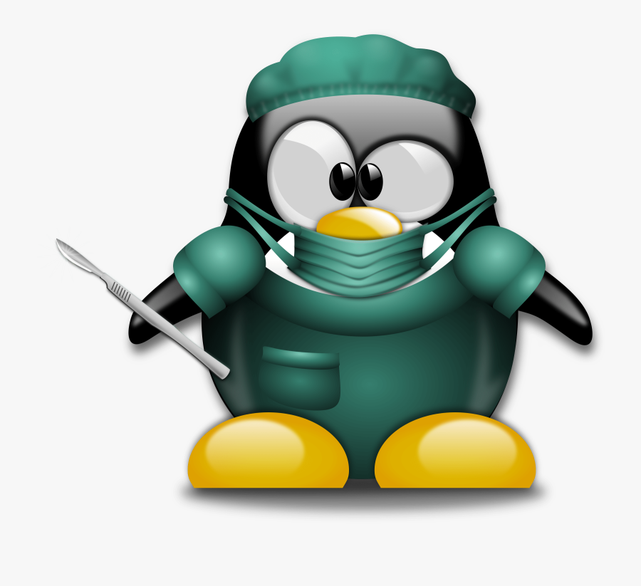 Surgeon Tux 1 - Linux Penguin Png, Transparent Clipart