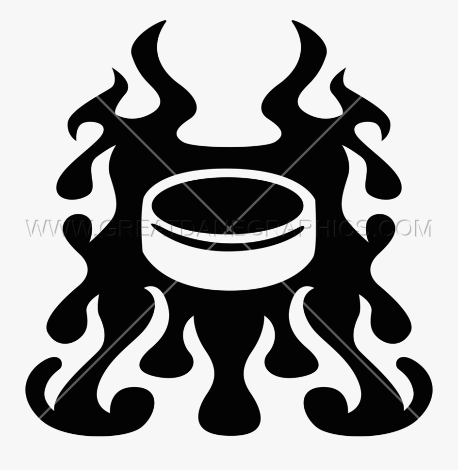 Clip Art Flaming Hockey Puck Clipart - Illustration, Transparent Clipart