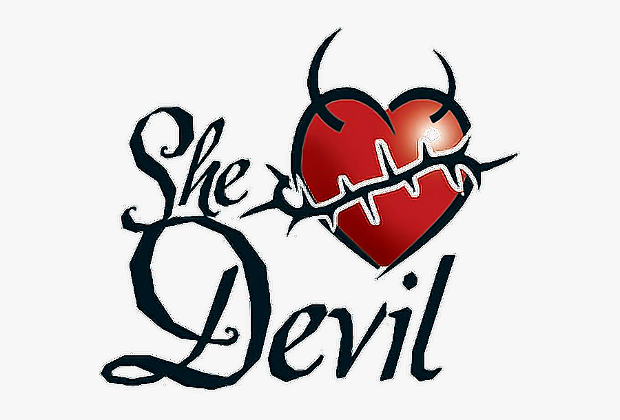 #ftestickers #text #heart #tattoo #aesthetic #shedevil - She Devil Stickers, Transparent Clipart