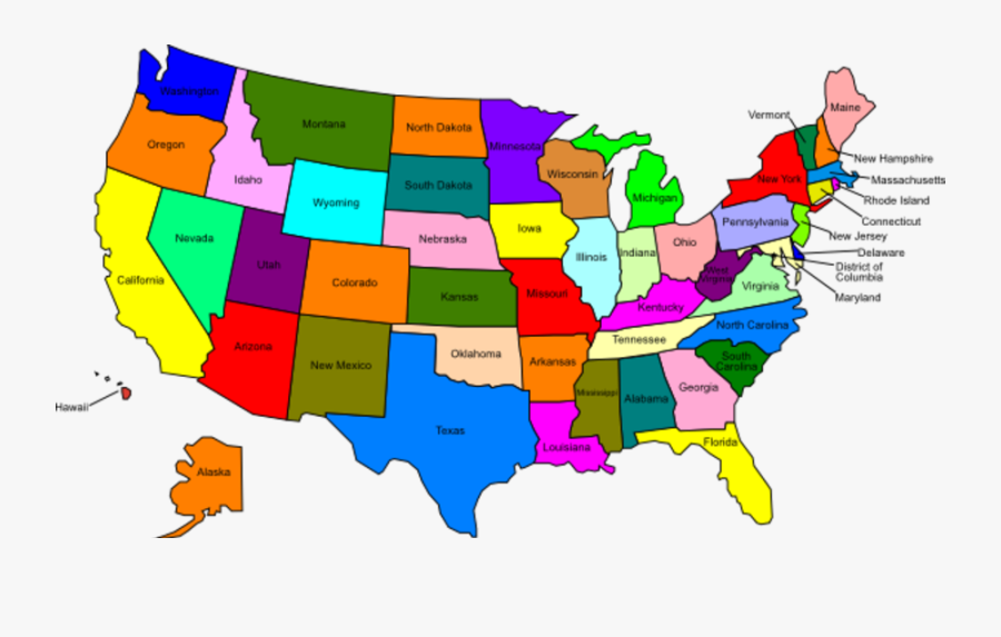 Transparent Us Maps Clipart - M United States Map, Transparent Clipart