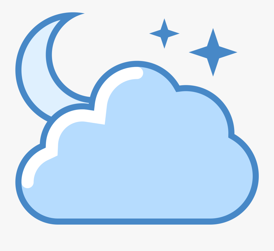 Transparent Partly Cloudy Clipart - Partly Cloudy Night Icon, Transparent Clipart