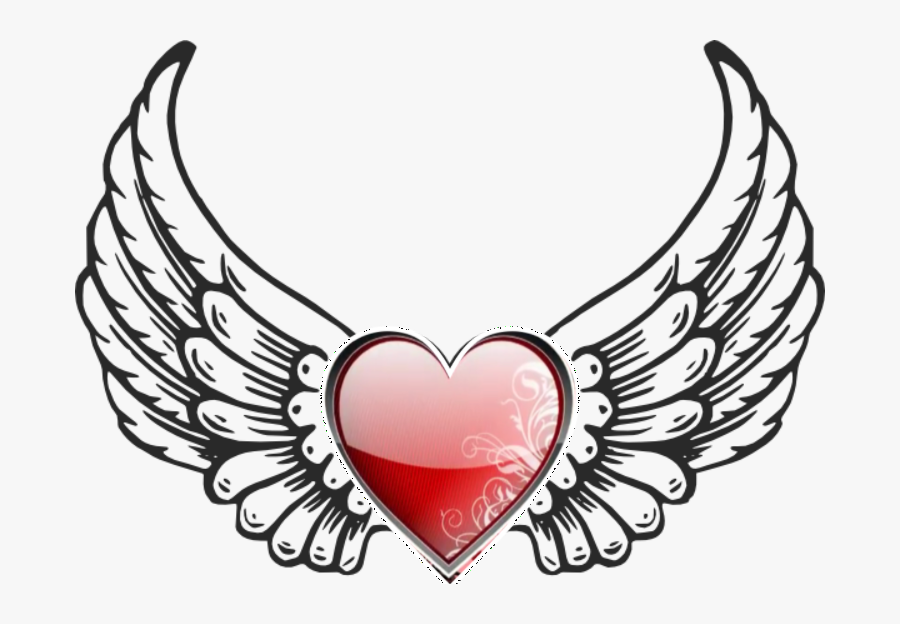 Angel Wings Clipart , Png Download - Heart With Angel Wings Silhouette, Transparent Clipart