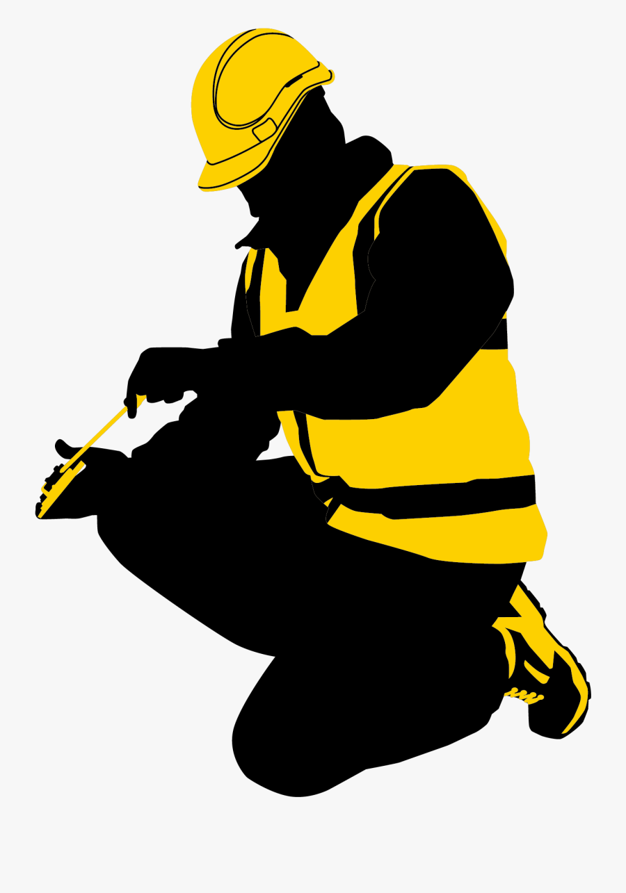 Laborer Silhouette Euclidean Vector - Construction Worker Silhouette Png, Transparent Clipart