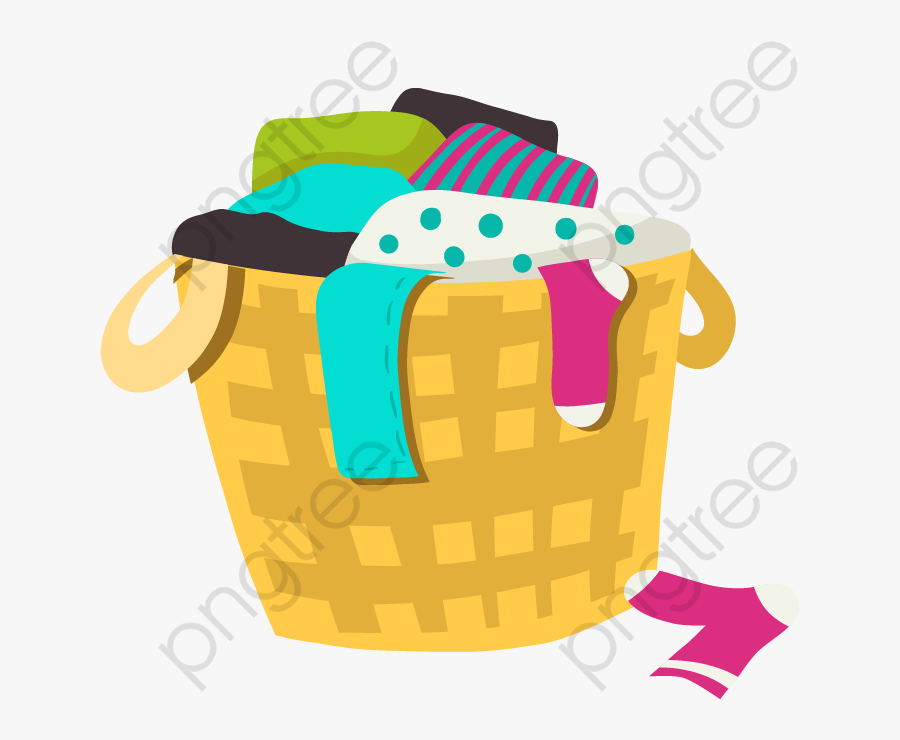 Laundry Clipart Drying - Cartoon Laundry Basket Png, Transparent Clipart