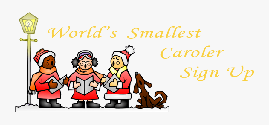 World"s Smallest Caroler Sign Up Kswp Christian Music - Clipart Christmas Carols, Transparent Clipart