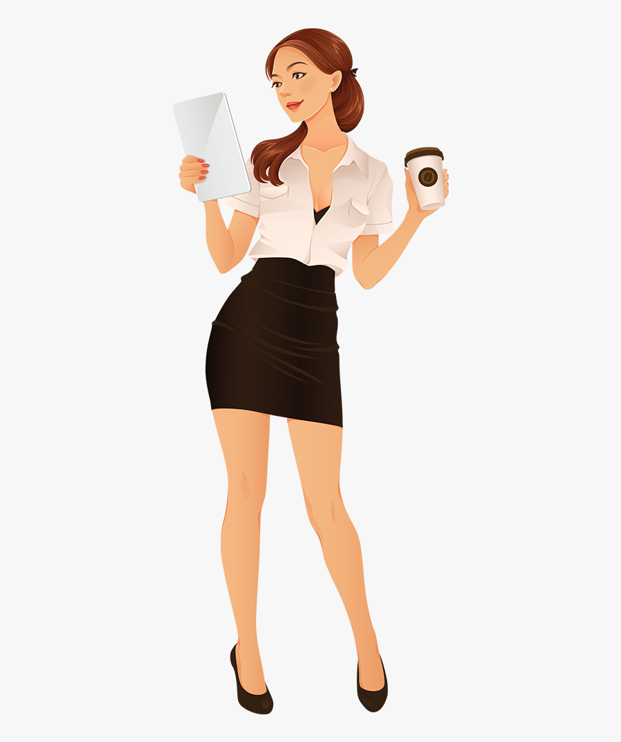 Office Girl Illustration, Transparent Clipart