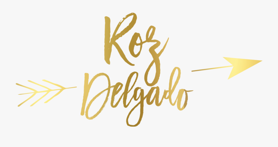 Roz Delgado 2 Arrow Gold Transparent - Calligraphy, Transparent Clipart