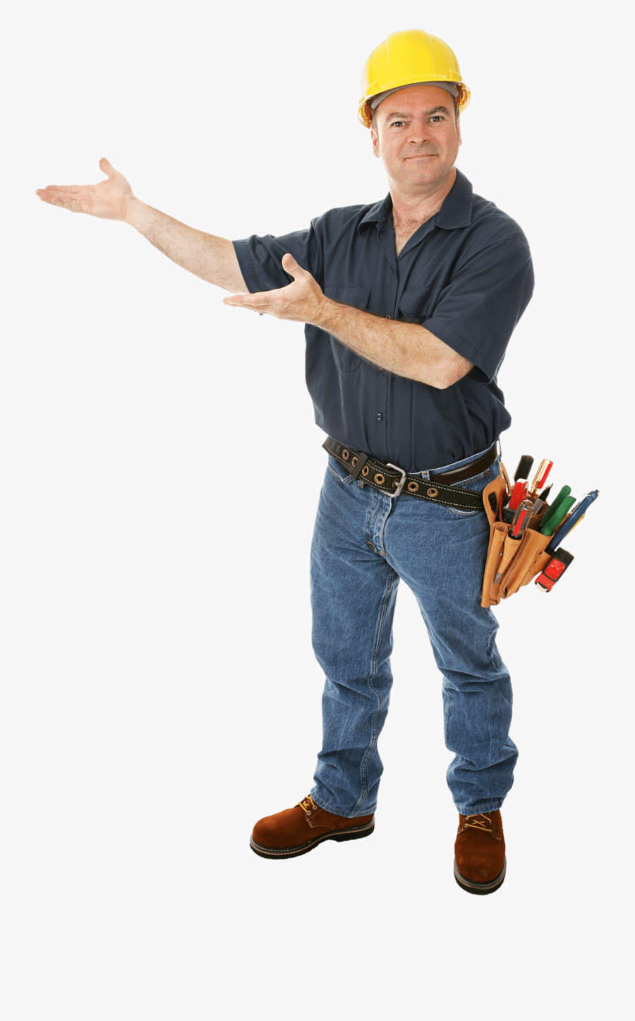 Builder Man - Construction Worker Transparent, Transparent Clipart