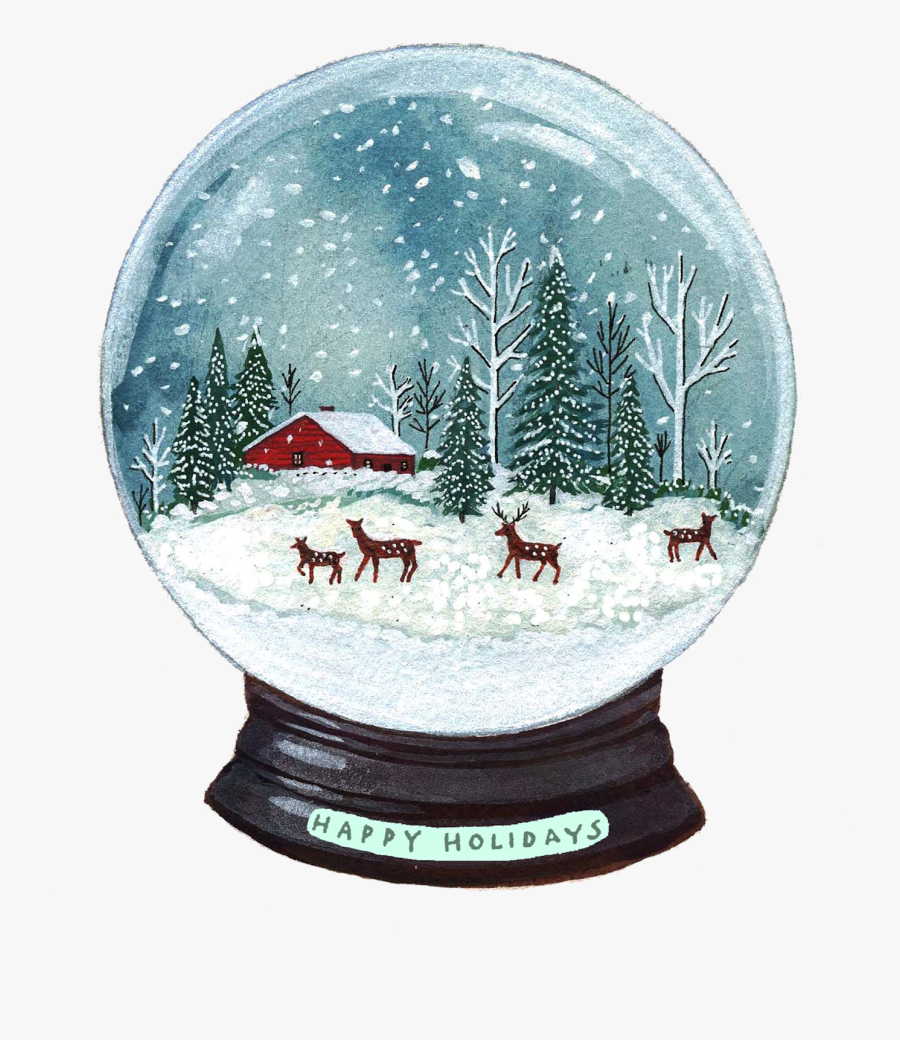 Transparent Snow Globes Clipart - Winter Season Drawing At Plate, Transparent Clipart