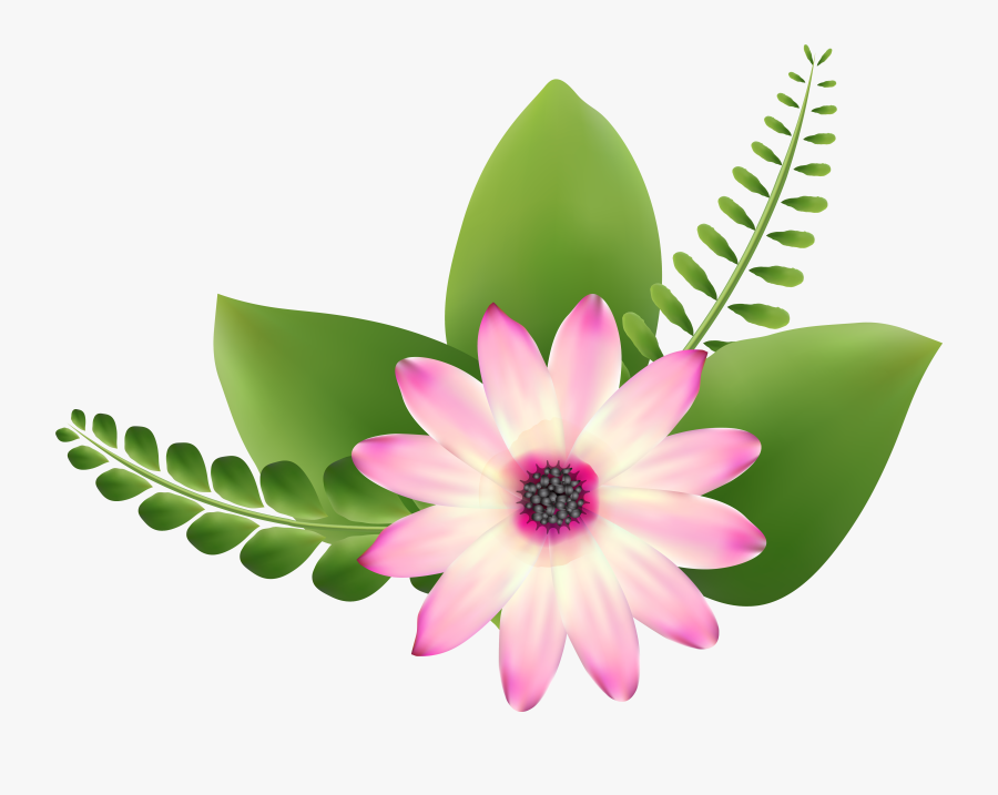 Green Flower Png - Pink And Green Flower Clip Art, Transparent Clipart