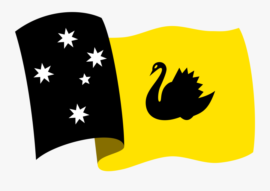 Redesignsproposed Flag Of Western Australia Waving - Black Swan Wa Flag, Transparent Clipart