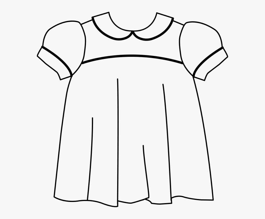 Navy & White Gingham Dress With Peter Pan Collar And - Line Art, Transparent Clipart