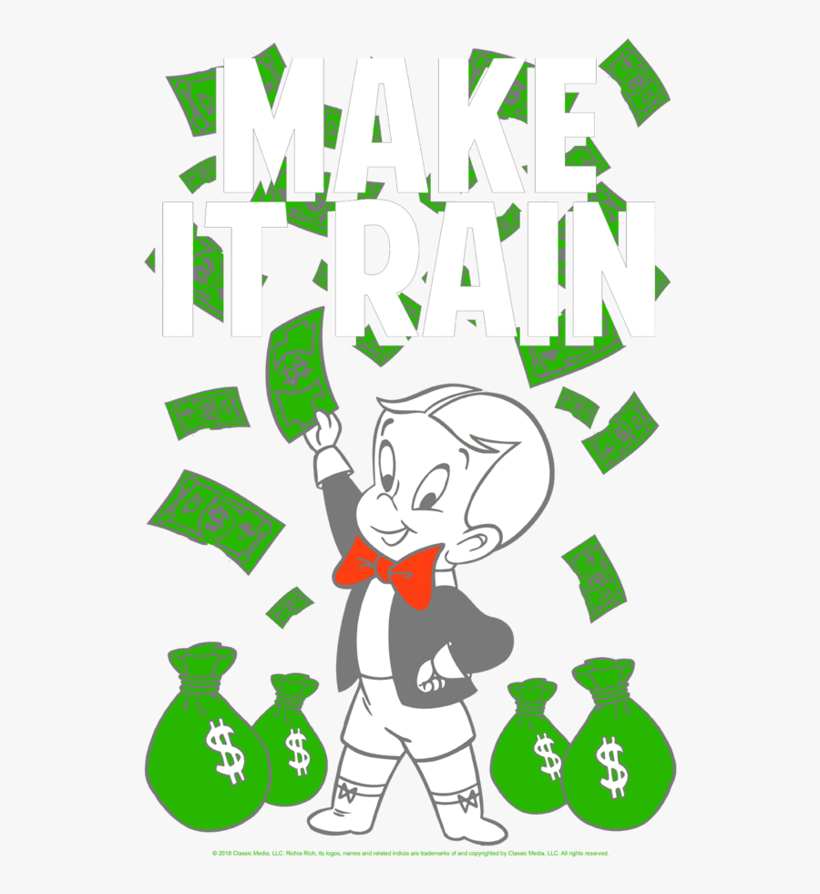 Richie Rich Make It Rain Men"s Ringer T-shirt"
 Class= - Richie Rich Make It Rain, Transparent Clipart