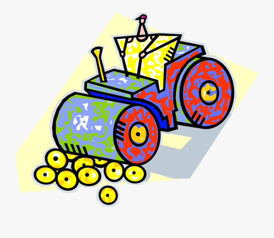 Vector Illustration Of Steamroller Or Steam Roller, Transparent Clipart