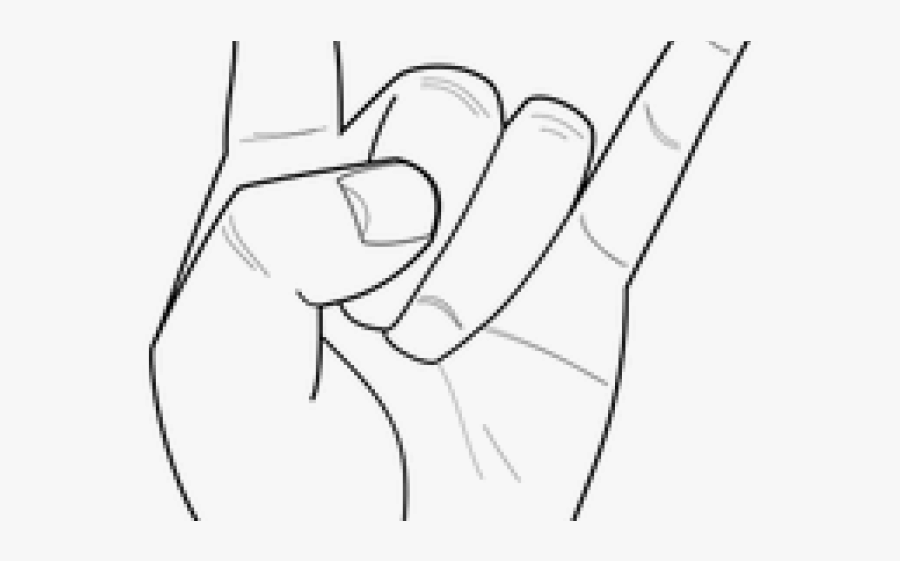 Rock And Roll Hand Drawing, Transparent Clipart