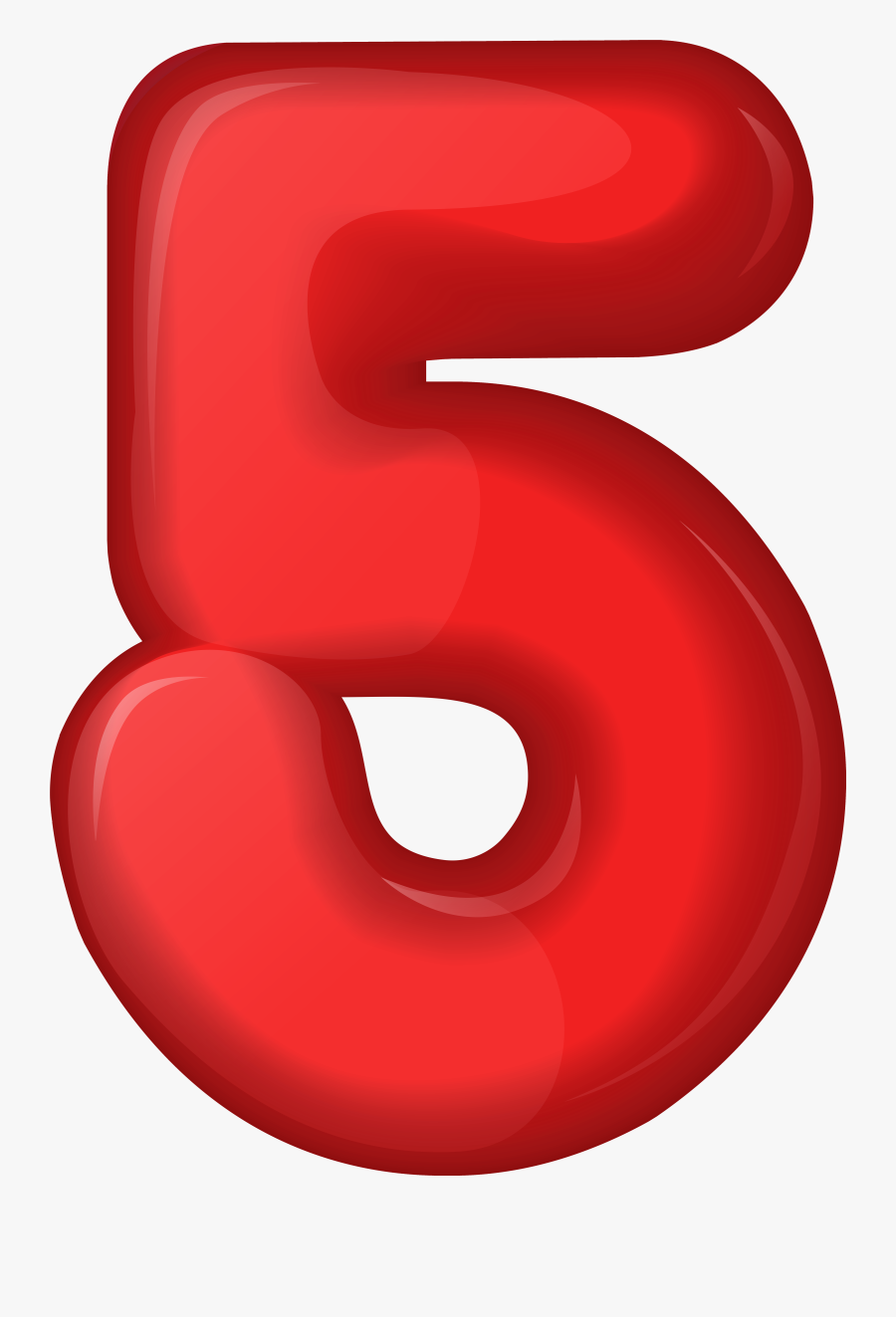 Five Clipart Number - Red Number Five Png, Transparent Clipart
