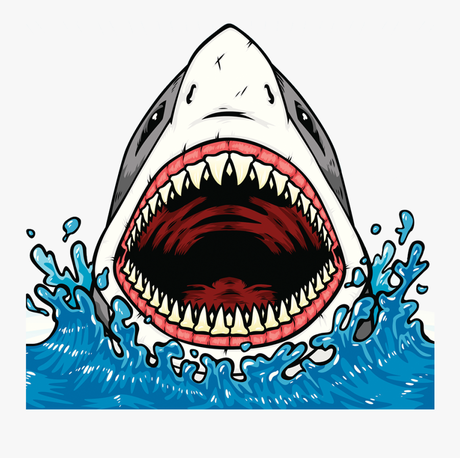 Transparent Shark Clip Art - Shark Mouth Open Drawing, Transparent Clipart