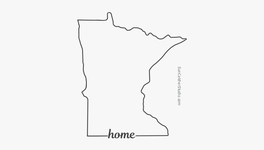 Free Minnesota Outline With Home On Border, Cricut - Outline Minnesota Silhouette, Transparent Clipart