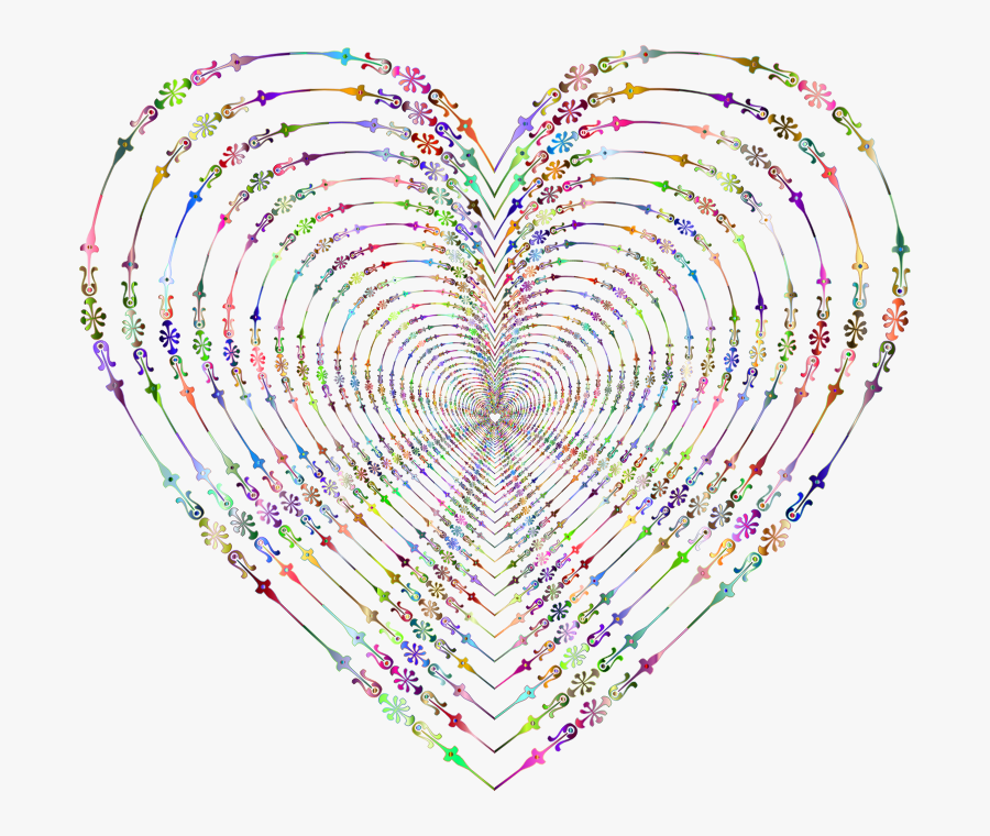 Prismatic Victorian Style Tunnel Heart 3 No Background - Hard Heart With Design, Transparent Clipart